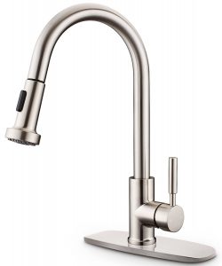 Sarissa HK002 a pull-down one-handle brass kitchen sink faucet