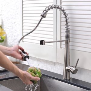 Brushed nickel Hotis Home kitchen sink faucet HT-FST044L-1