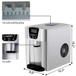 KUPPET 2 in 1 Countertop Ice Maker Water Dispenser