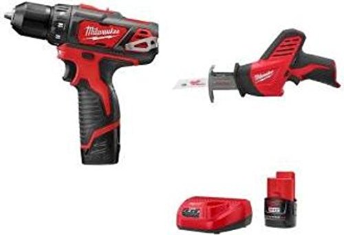 Milwaukee 2493-22 M12 12-volt 3:8 In. Lithium-ion Cordless Drill:driver Hackzall Combo Kit