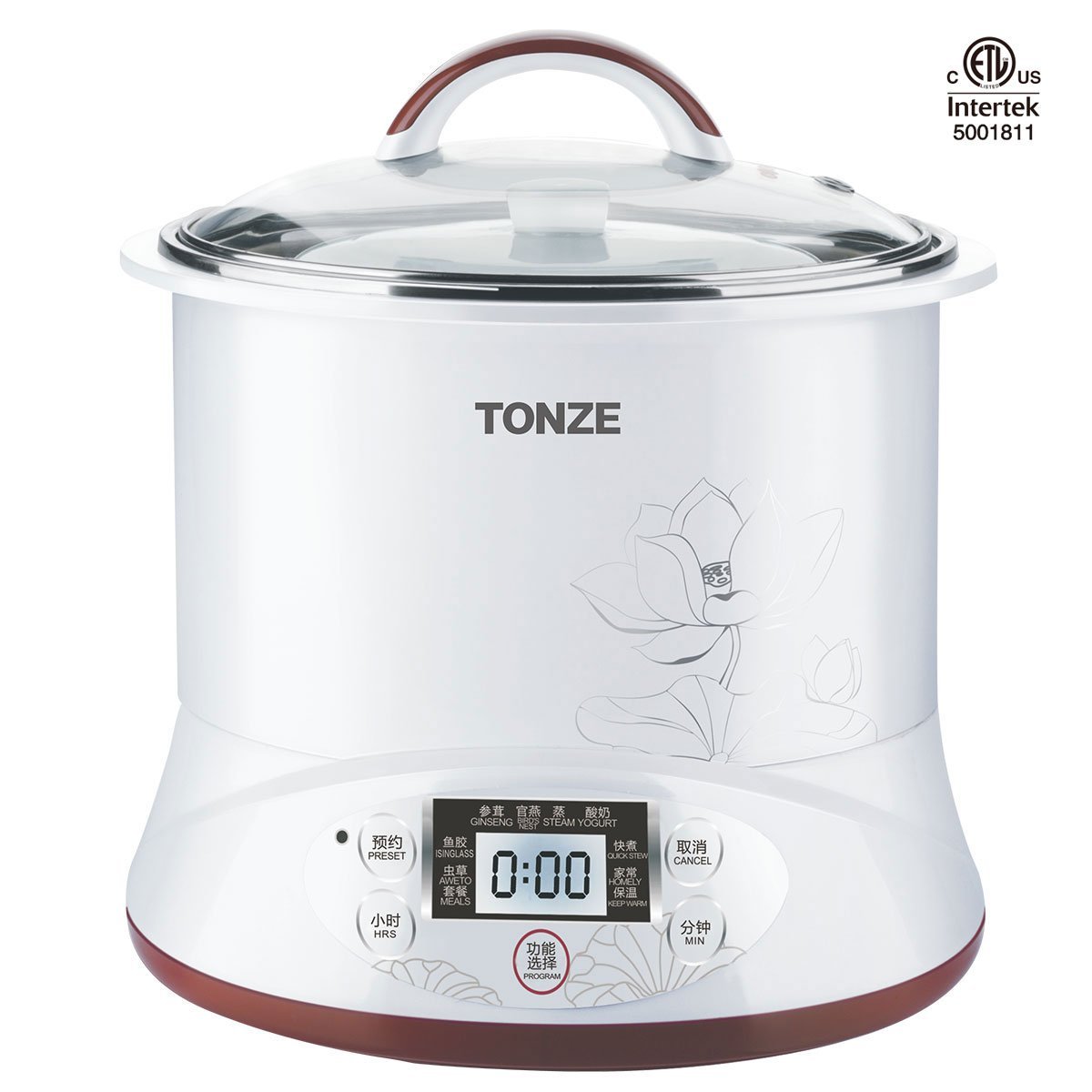 Tonze Smart Ceramic Pot Electric Stewpot DGD22-22EG, Slow Cooker