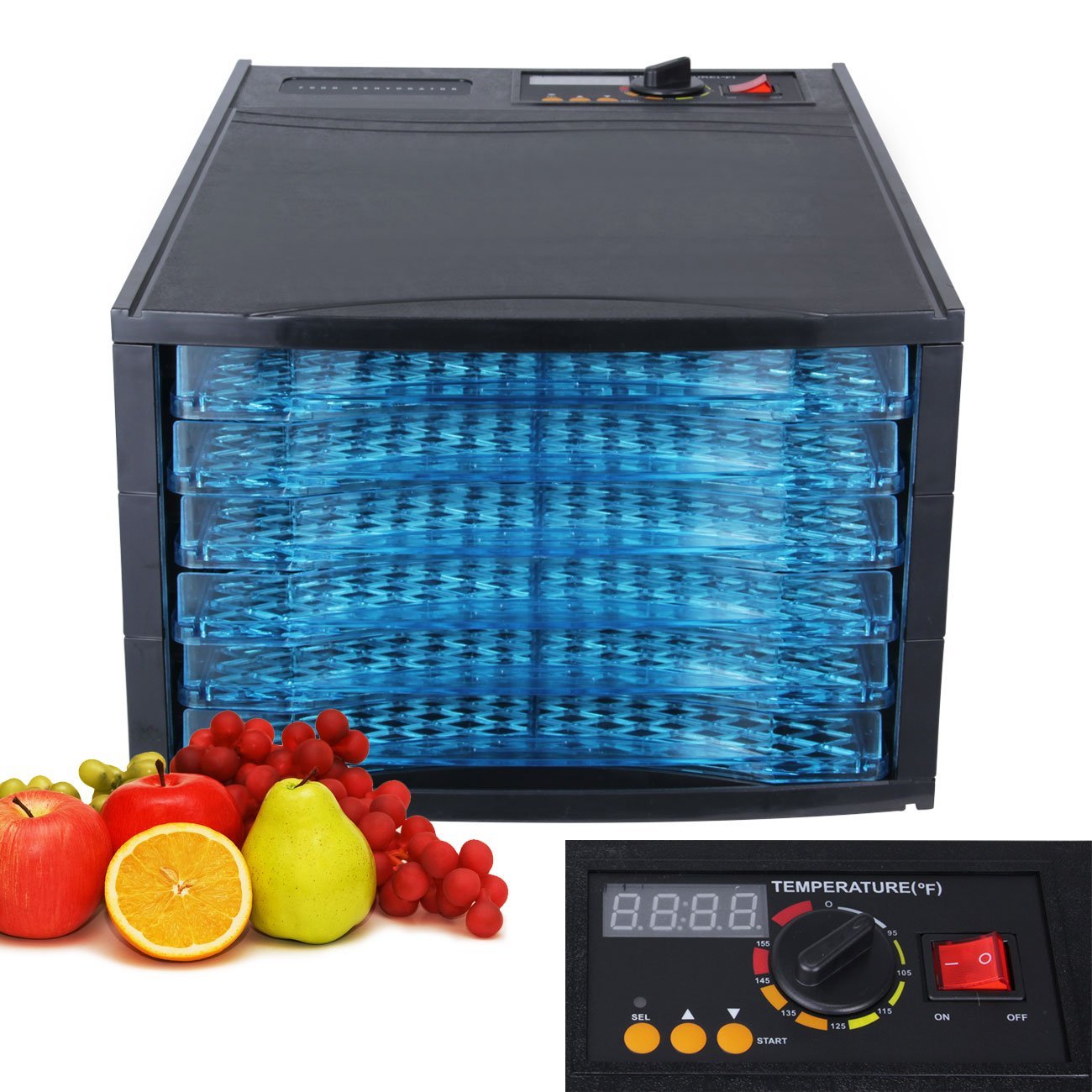 DELLA Electric Food Fruit Dehydrator Dryer 6-Trays, 650w