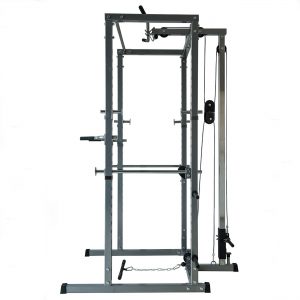 Akonza Athletics Fitness Power Rack with Lat Pull Attachment and Weight Holder Exercise