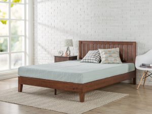 Zinus 12 Inch Deluxe Solid Wood Platform Bed with Headboard