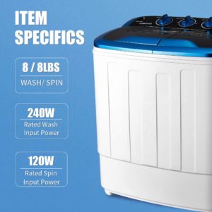 HOMHUM Portable Mini Compact Twin Tub Washing Machine