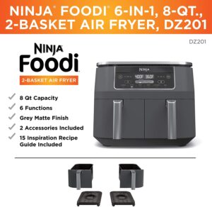 Ninja DZ201 Foodi 6-in-1 2-Basket Air Fryer wih DualZone Technology