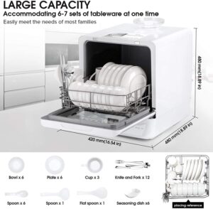 kwasyo portable countertop dishwasher 7L