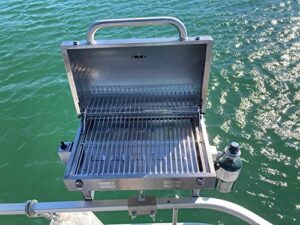 Boat Grill for Pontoon Boats Stainless Steel Railing Mount