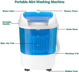 Renatone 5.5lbs Mini Washing Machine with Spin Dryer