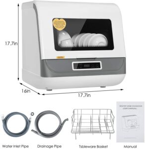 Vogvigo Compact Countertop Dishwasher Air Dry Function