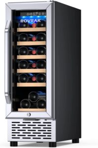 ROVRAK 12 Inch Wine Cooler Refrigerator 18 Bottle Capacity