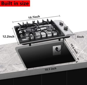 Bakysso Gas Cooktop 12 Inch Dimensions