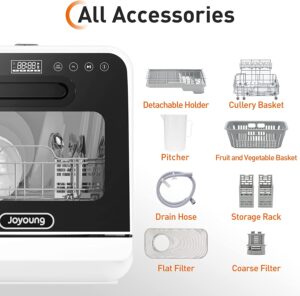 JOYOUNG Portable Dishwasher Countertop with 5L Water Tank