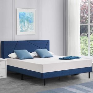 Molblly Full Size Platform Bed Frame with Headboard