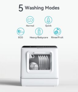 ecozy Portable Countertop Dishwasher 5L Water Tank
