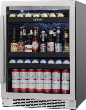 Ca'Lefort 24'' Beverage Refrigerator - 220 Can Soda Beer Capacity Single Zone