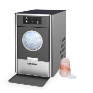 EUHOMY Nugget Ice Makers Countertop, Max 33lbs:24H, 2 Ways Water Refill