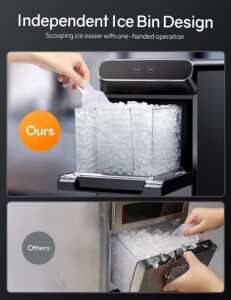 Thereye Countertop Nugget Ice Maker, Front-Loading Pebble