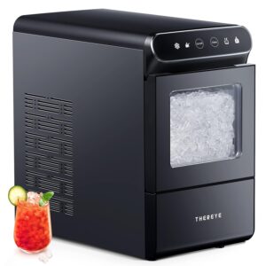 Thereye Countertop Nugget Ice Maker, Front-Loading Pebble Ice Maker