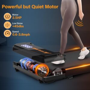 ACTFLAME Walking Pad Under Desk, Portable Treadmill Powerful Quiet Motor