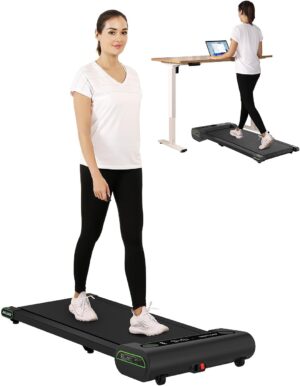 AKLUER Walking Pad Under Desk, Portable Treadmill with Bluetooth