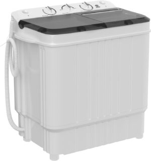 Portable Washing machine, 17.6lbs Mini Compact Laundry Washing Machine, Twin Tub 11lbs Washer & 6.6lbs Spinner